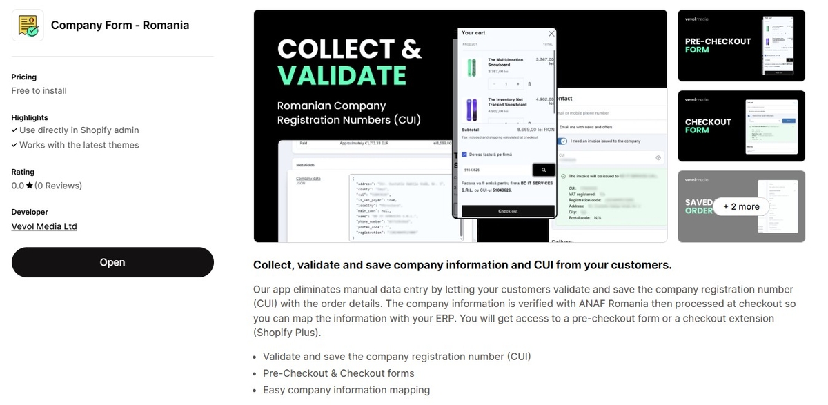 Company Form Screenshot